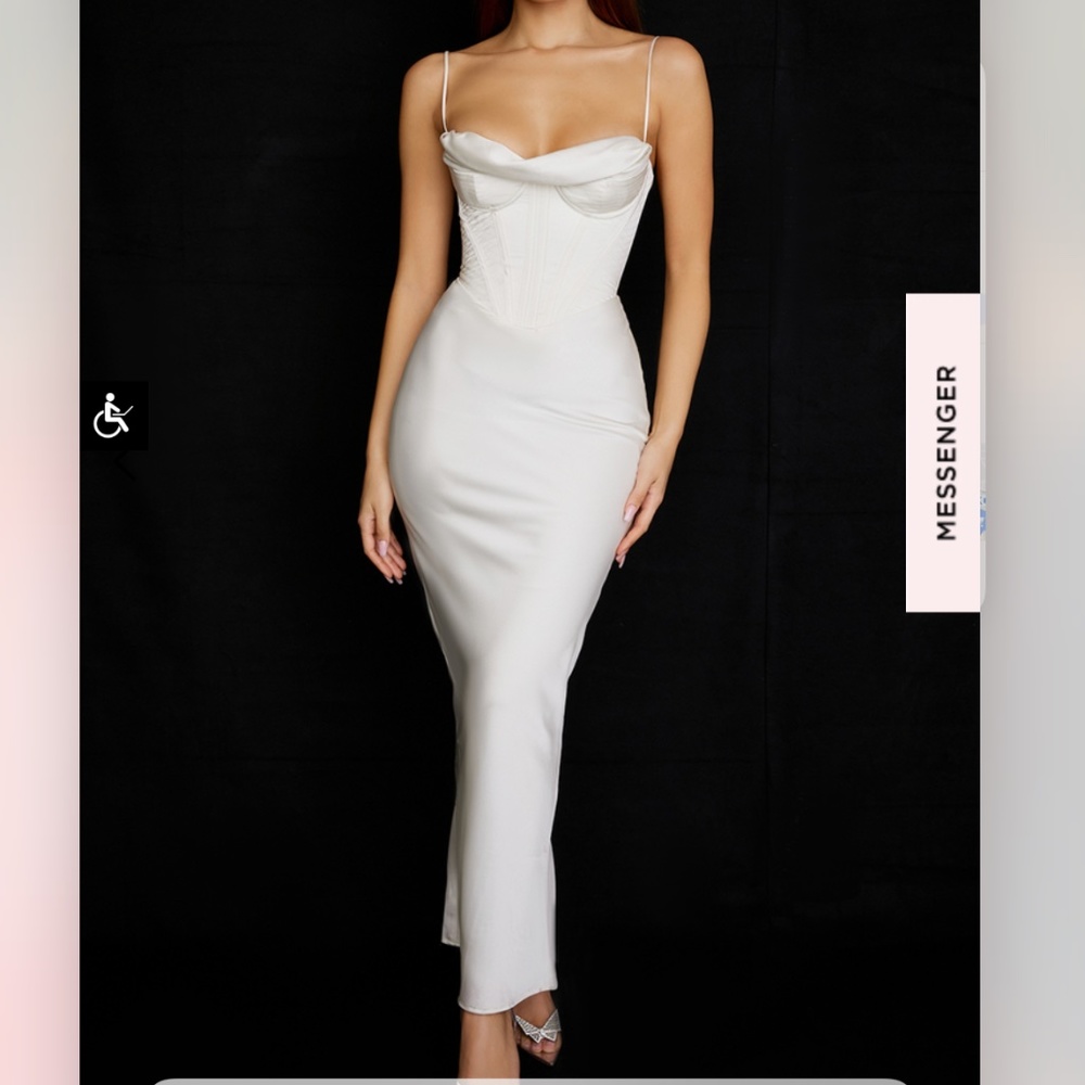 House of CB Charmaine Ivory Corset Maxi Dress
